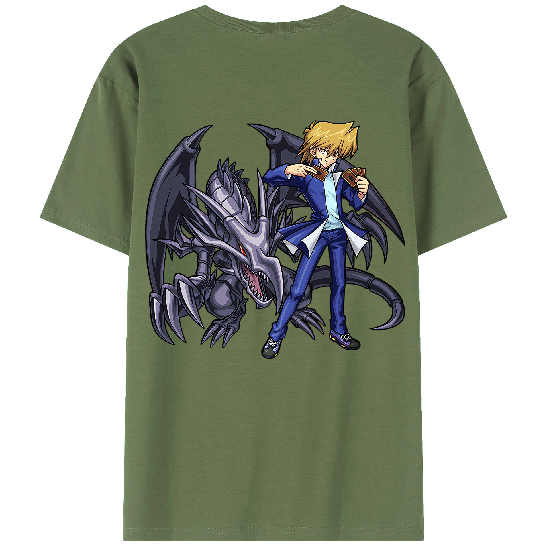 （画像用） 遊☆戯☆王 Yu-Gi-Oh! 綿100％ メンズ半袖Tシャツ（バックプリント） 通気性